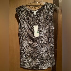 Kenneth Cole Snakeskin Sleeveless Top Size L